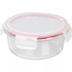 MagicHome üvegedény, kerek ,650 ml, zárható fedővel,