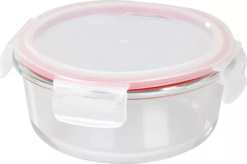 MagicHome üvegedény, kerek ,650 ml, zárható fedővel,