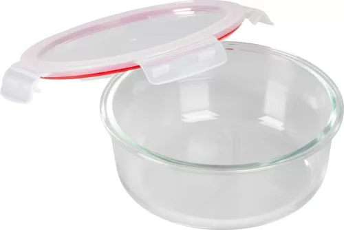 MagicHome üvegedény, kerek ,1300 ml, zárható fedővel,