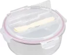 MagicHome üvegedény kerek 1200 ml, zárható fedővel,evőeszközzel
