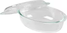 MagicHome sütőtál, üveg, ovális, fedővel, 3000 ml