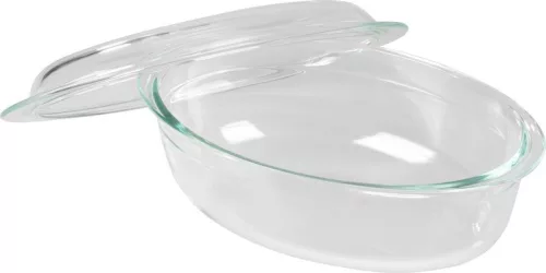 MagicHome sütőtál, üveg, ovális, fedővel, 3000 ml