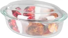 MagicHome sütőtál, üveg, ovális, fedővel, 3000 ml