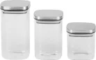 MagicHome, üvegedény készlet, 3 db-os 800/1100/1500 ml, üveg, rozsdamentes fedéllel
