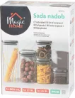MagicHome, üvegedény készlet, 3 db-os 800/1100/1500 ml, üveg, rozsdamentes fedéllel