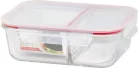 MagicHome üvegedény téglalap alakú, 1500 ml, tetővel, elválasztóval