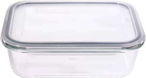 MagicHome üvegedény, téglalap alakú, 1500 ml, fedővel, légtelenítő szeleppel