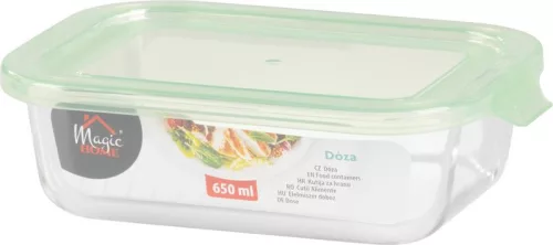 MagicHome üvegedény, téglalap alakú, 650 ml, tetővel