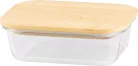 MagicHome üvegedény, téglalap alakú, 650 ml, bambusz fedéllel
