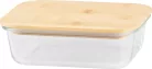 MagicHome üvegedény, téglalap alakú, 1000 ml, bambusz fedéllel