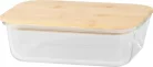 MagicHome üvegedény, téglalap alakú, 1500 ml, bambusz fedéllel