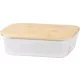 MagicHome üvegedény, téglalap alakú, 1500 ml, bambusz fedéllel