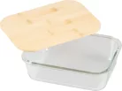 MagicHome üvegedény, téglalap alakú, 1500 ml, bambusz fedéllel