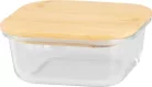 MagicHome üvegedény szögletes, 800 ml, bambusz fedéllel