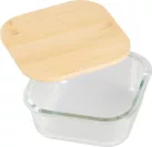 MagicHome üvegedény szögletes, 800 ml, bambusz fedéllel