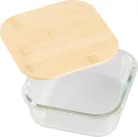 MagicHome üvegedény szögletes, 1200 ml, bambusz fedéllel