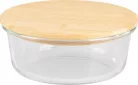 MagicHome üvegedény kerek, 950 ml, bambusz fedéllel