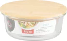 MagicHome üvegedény kerek, 950 ml, bambusz fedéllel
