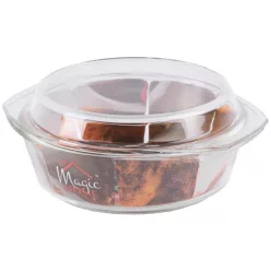 MagicHome sütőtál, 1500 ml, boroszilikát üveg, kerek