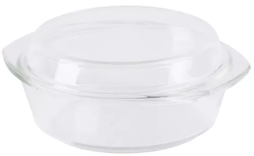 MagicHome sütőtál, 2500 ml, boroszilikát üveg, kerek