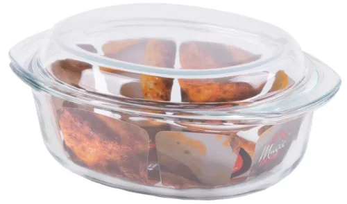 MagicHome sütőtál, 3500 ml, boroszilikát üveg, ovális