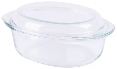 MagicHome sütőtál, 3500 ml, boroszilikát üveg, ovális