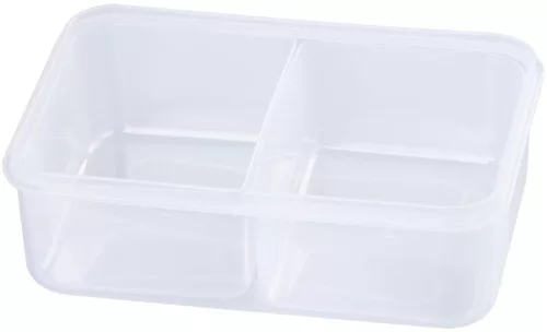  MagicHome ételhordó, szögletes, két rekesszel, villával és kanállal, 1500 ml