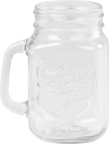 MagicHome üvegpohár, szívószállal, színes tetővel, üveg, 480 ml