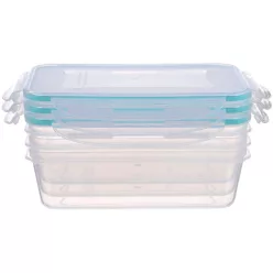   MagicHome ételtároló készlet 3 db-os, 1350 ml, 155x215x75 mm, téglalap alakú, zárható