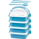 MagicHome ételhordó szögletes, 4 részes, evőeszközzel, 4x 800 ml, 