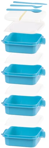 MagicHome ételhordó szögletes, 4 részes, evőeszközzel, 4x 800 ml, 