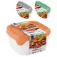 Curver® élelmiszer tároló készlet, négyzet alakú, 3 db-os, 800 ml, menta/szürke/barack 