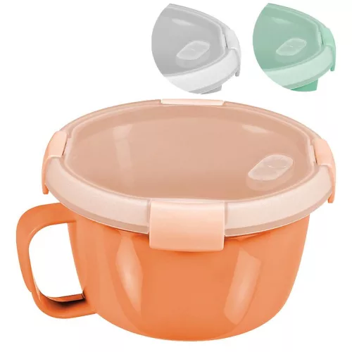 Curver® tárolóedény 900 ml, füllel, nyitható fedél, fogantyúval, menta/szürke/barack