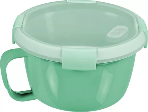 Curver® tárolóedény 900 ml, füllel, nyitható fedél, fogantyúval, menta/szürke/barack