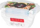 MagicHome ételtároló, téglalap alakú, 3 db, 700 ml