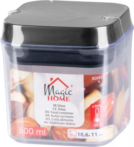 MagicHome élelmiszertároló doboz szilikon tömítéssel, 600 ml