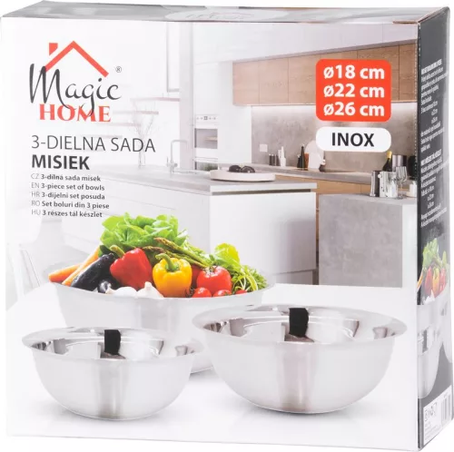 MagicHome tál, rozsdamentes acél, 18-22-26 cm, 3 db-os 