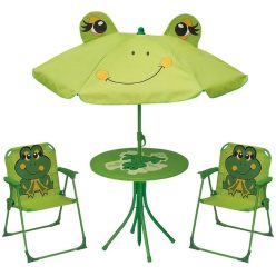 Strend Pro kerti napernyő+asztal+2 db szék,béka