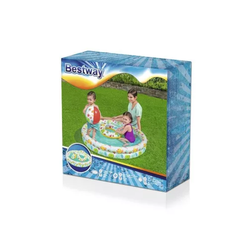 Strend Pro Bestway® gyerekmedence, felfújható,122x20 cm, labdával, úszógumival