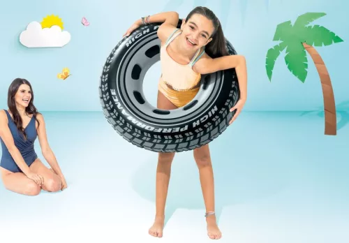 Strend Pro Intex® felfújható úszógumi gumiabroncs mintával, 91 cm
