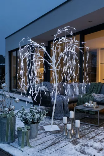 MagicHome karácsonyi fűzfa, 384 LED, hideg fehér, 180 cm