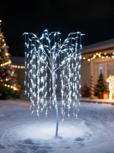 MagicHome karácsonyi fűzfa, 384 LED, hideg fehér, 180 cm