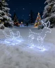 MagicHome karácsonyi rénszarvas szánkóval 240x LED, hideg fehér, kültéri, H-1.2 m