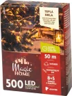 MagicHome karácsonyi fényfüzér, időzítővel, 500xLED, meleg fehér, 8 funkció, 50 m