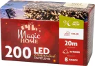 MagicHome karácsonyi fényfüzér, napelemes, 200xLED, meleg fehér, 20 m