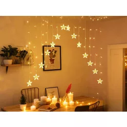   MagicHome karácsonyi fényfüggöny,csillagok,142xLED,meleg fehér,időzítő,8 funkció,3 m