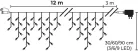 MagicHome karácsonyi fényfüzér, időzítő, 306xLED, hideg fehér, 10 funkció, 12 m