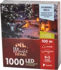 MagicHome karácsonyi fényfüzér, 1000xLED, hideg fehér, 8 funkció, 100 m, IP44