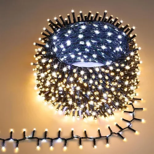 MagicHome karácsonyi fényfüzér, 550xLED meleg/hideg fehér, IP44, 12,45 m