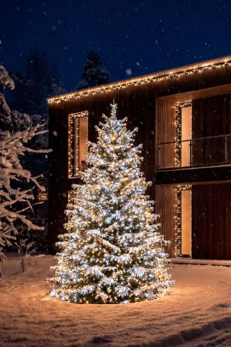 MagicHome karácsonyi fényfüzér, 550xLED meleg/hideg fehér, IP44, 12,45 m
